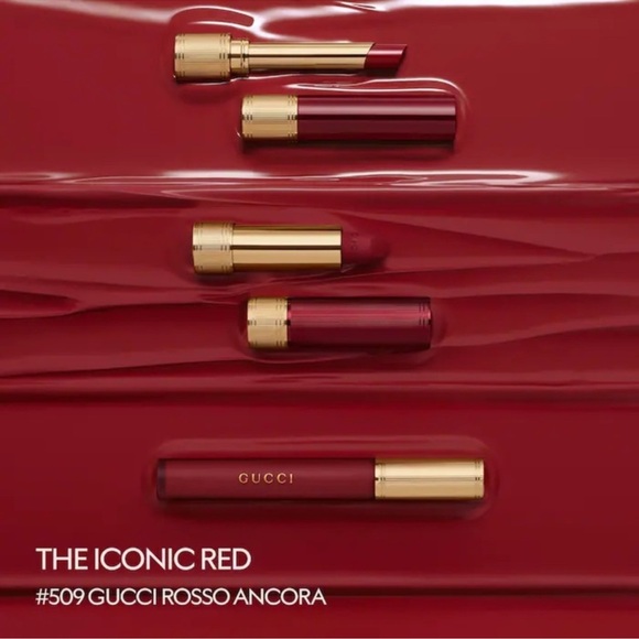 Gucci Beauty 3 Piece Rosso Ancora Lipstick Gift Set $147 - Picture 10 of 10